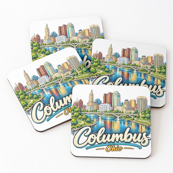 Item preview, Hand Drawn Columbus Ohio Travel Souvenir Landmark Gift designed and sold by MichaeIRellov.