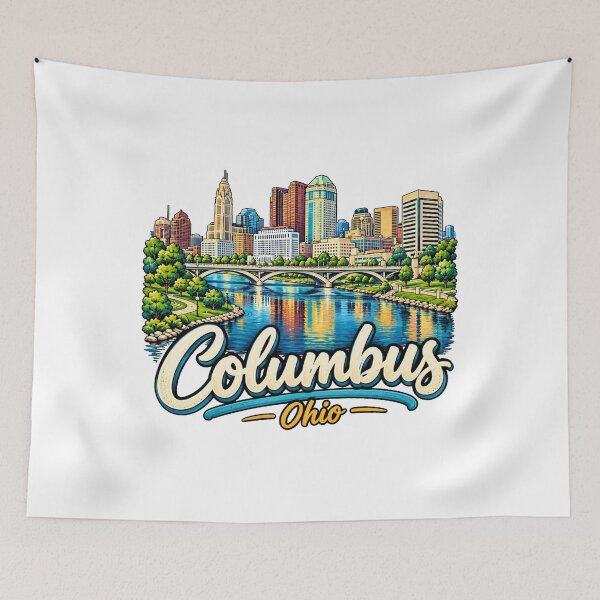 Item preview, Hand Drawn Columbus Ohio Travel Souvenir Landmark Gift designed and sold by MichaeIRellov.