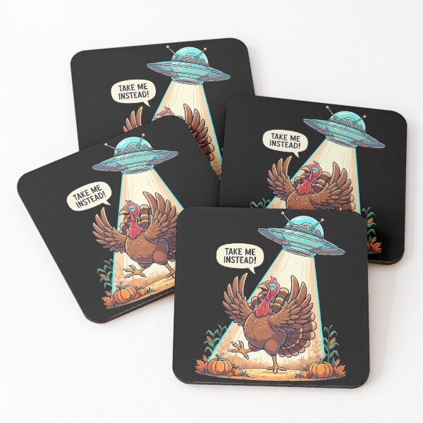 Item preview, Funny Thanksgiving Turkey Ufo Abduction Cartoon Design designed and sold by saljajkpann.