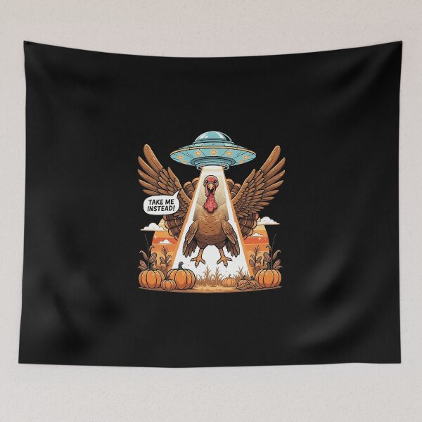 Item preview, Funny Thanksgiving Turkey Ufo Cartoon Design designed and sold by saljajkpann.