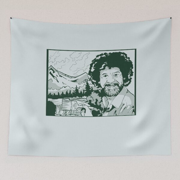 Item preview, Bob Ross painting | Pop Art Inspired Illustration designed and sold by pinkybat.