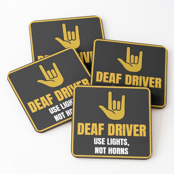 Item preview, Deaf Driver ILY Hand Window Decal - Use Lights, Not Horns designed and sold by DeafChamp.