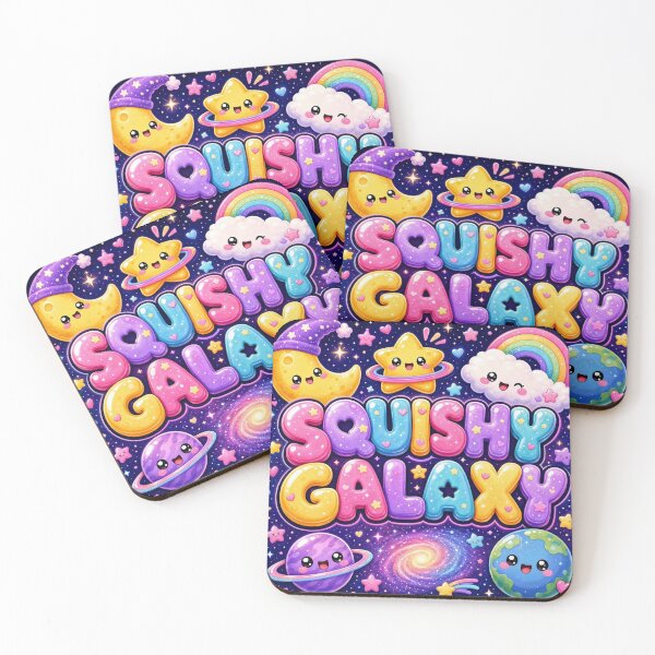 Item preview, Squishy Galaxy Cute Kawaii Earth Moon Stars Rainbow Planets designed and sold by Uniquememorable.