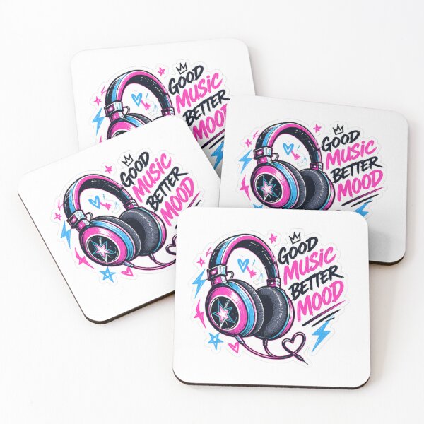 Item preview, Good Music Better Mood Colorful Headphones Art designed and sold by manexus.