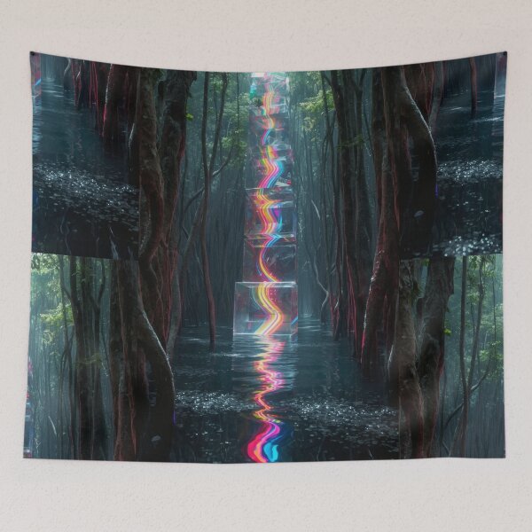 Item preview, Stacked Glass Cube Monolith In Swamp designed and sold by monkeybusiness.pt.