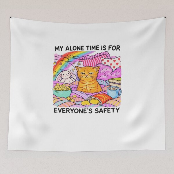 Item preview, My Alone Time Is for Everyone's Safety Funny Kitten designed and sold by NAAYAX.