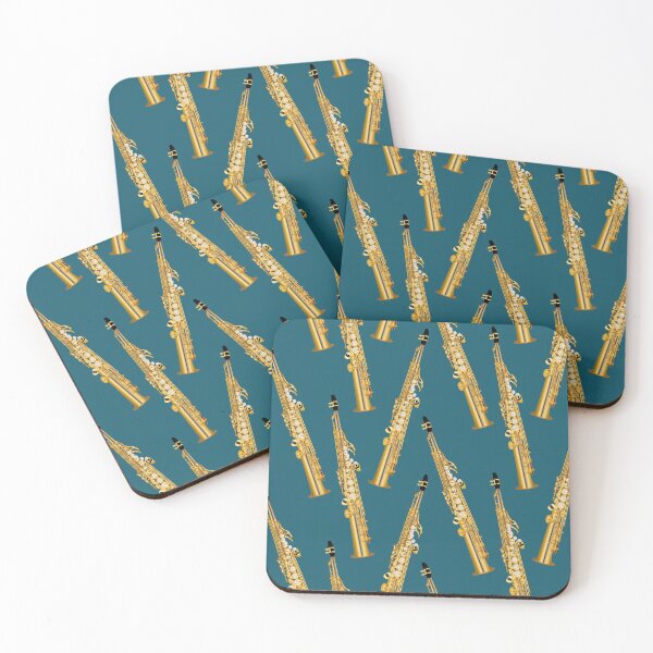 Item preview, Soprano saxophone on teal designed and sold by kobyakov.