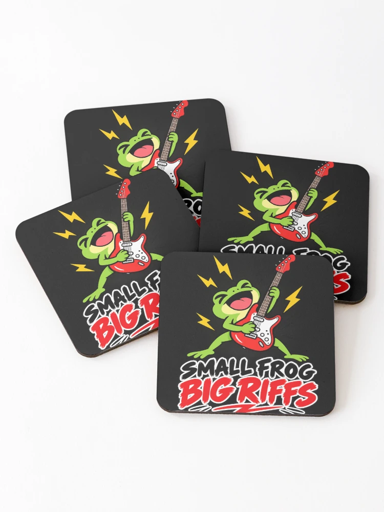Thumbnail 1 of 5, Coasters (Set of 4), Small frog Big Riffs designed and sold by JamesSpring.