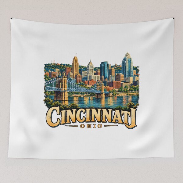 Item preview, Vintage Cincinnati Ohio Travel Souvenir Landmark Gift designed and sold by MichaeIRellov.