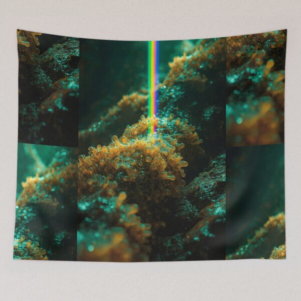 Item preview, Rainbow Light Beam On Golden Algae Macro designed and sold by monkeybusiness.pt.