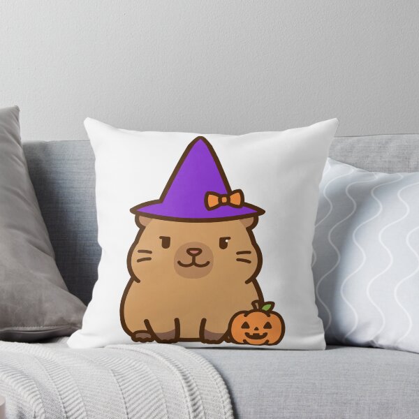 Item preview, Witch Hat Capybara Cute Halloween Capybara With Pumpkin Kawaii Art designed and sold by Funky Mobile Studio.