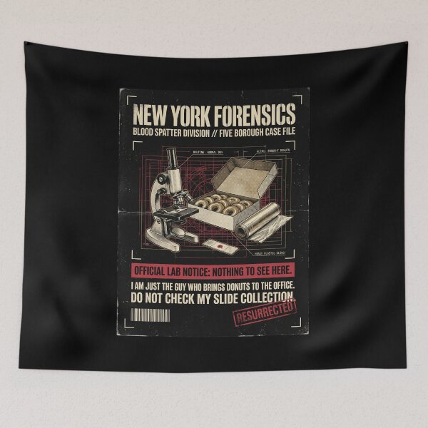 Item preview, New York Forensics Blood Spatter Lab Donut Guy Parody designed and sold by Mircea786.