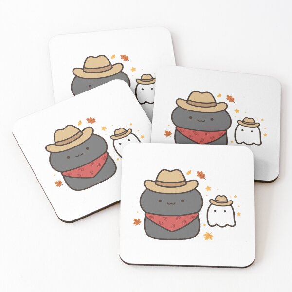 Item preview, Cute Black Cat Ghost Cowboy Costume Halloween Kawaii Sticker designed and sold by xiaoxiaochibi.