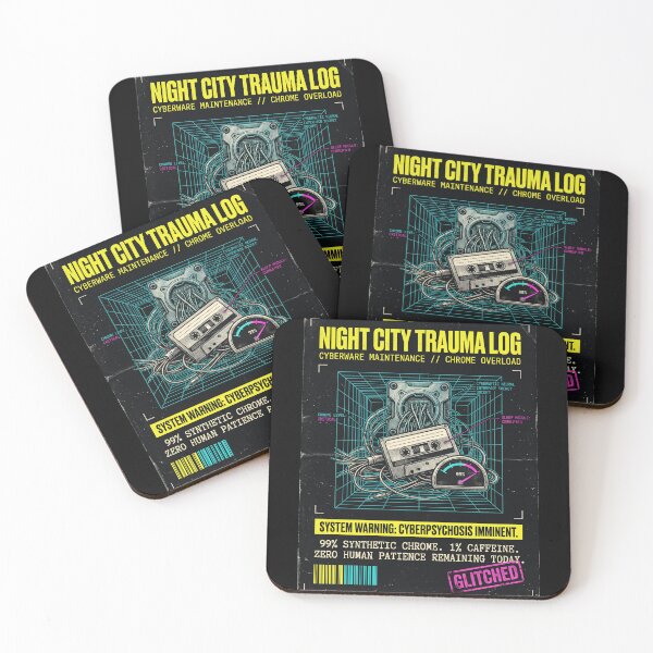 Item preview, Night City Trauma Log Cyberware Chrome Overload Sci-Fi Parody designed and sold by Mircea786.