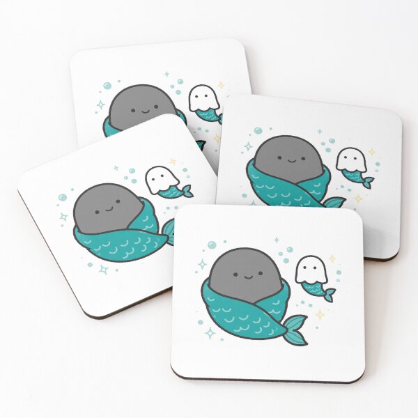 Item preview, Cute Black Cat Ghost Mermaid Costume Halloween Kawaii Sticker designed and sold by xiaoxiaochibi.