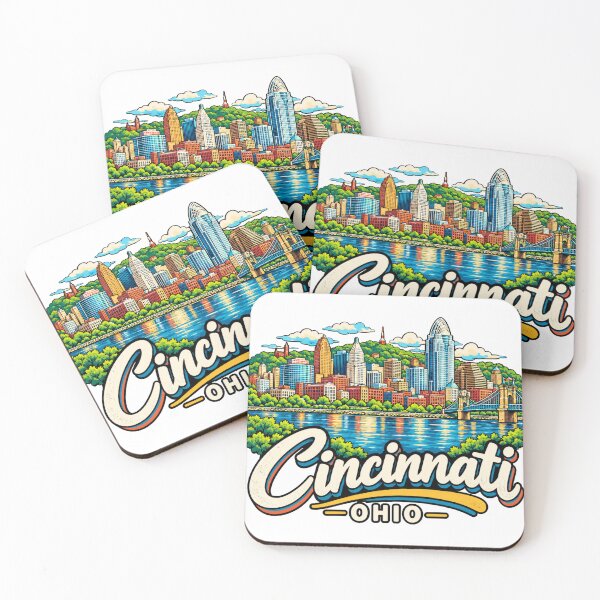 Item preview, Hand Drawn Cincinnati Ohio Travel Souvenir Landmark Gift designed and sold by MichaeIRellov.
