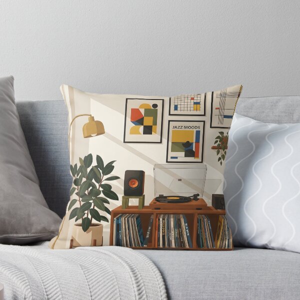 Item preview, Mid Century Modern Vinyl Storage Studio - Retro Aesthetic Bauhaus Print designed and sold by MissoStudio.