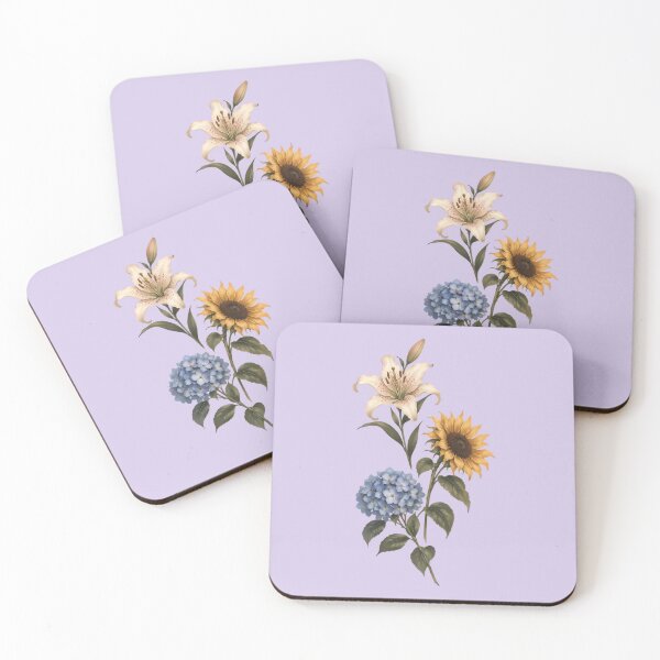 Item preview, Vintage Botanical Flower Bouquet Lily Sunflower Hydrangea designed and sold by souque08.