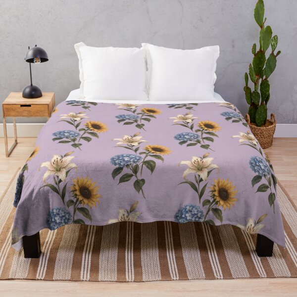 Item preview, Vintage Botanical Flower Bouquet Lily Sunflower Hydrangea designed and sold by souque08.
