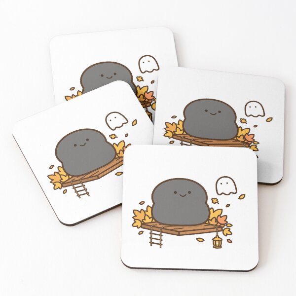 Item preview, Cute Black Cat Ghost Autumn Treehouse Fall Kawaii Sticker designed and sold by xiaoxiaochibi.