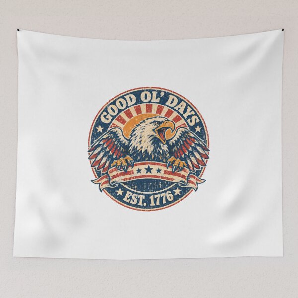 Item preview, Good Ol Days Est 1776 Bald Eagle Shirt, Retro Vintage American Patriotic T-Shirt, 4th of July USA Tee designed and sold by machodesigns.