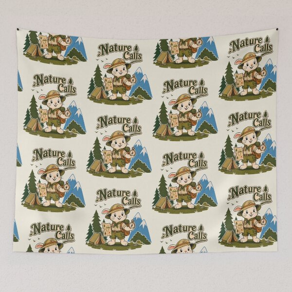 Item preview, Nature Calls Bunny Explorer - Cute Hiking Rabbit designed and sold by TTMittens.