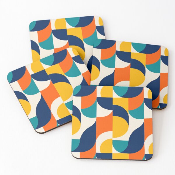 Item preview, Retro Geometric Abstract Color Block Pattern designed and sold by Shivora Studio.