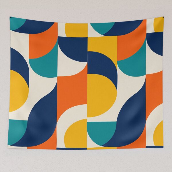 Item preview, Retro Geometric Abstract Color Block Pattern designed and sold by Shivora Studio.