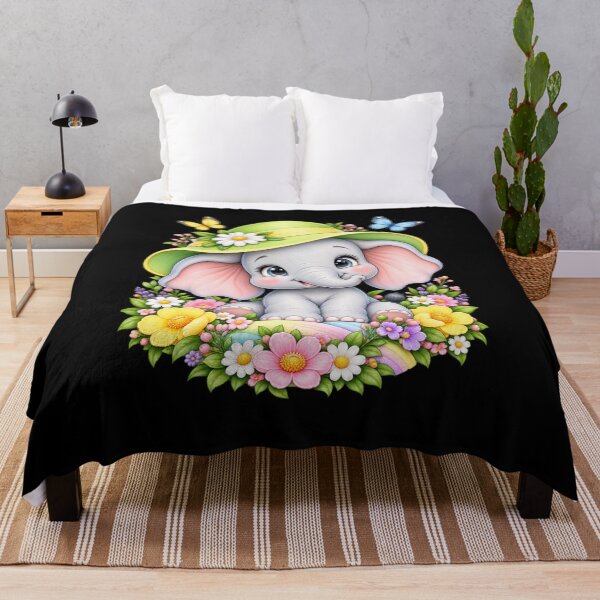 Item preview, Cute Elephant with a Hat and Butterflies Kids Elephant Performance T-Shirt designed and sold by Trendably.