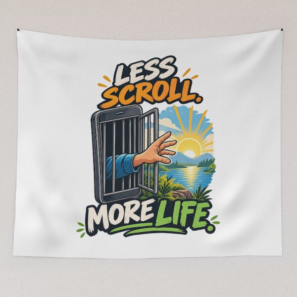Item preview, Less Scroll More Life – Digital Detox Nature Adventure designed and sold by RONYON.