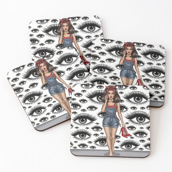 Item preview, Surreal Eyes Pattern Glamorous Woman With Red Heels Art designed and sold by MaRCAStro.