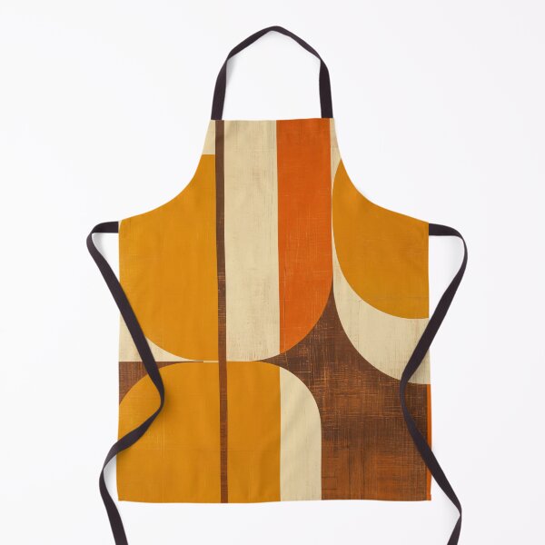 Item preview, 70s minimalist orange and yellow retro geometric pattern designed and sold by LeAllureVintage.