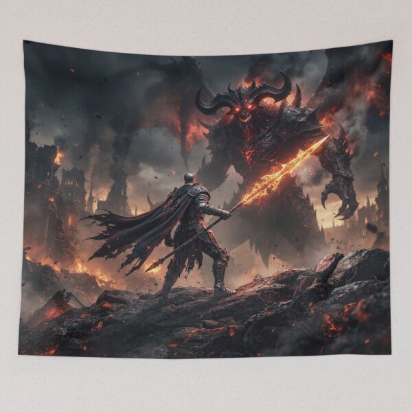 Item preview, Warrior Facing a Demonic Entity designed and sold by AnnArtshock.