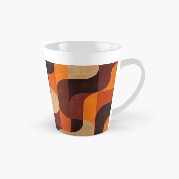 Item preview, 70s minimalist orange and brown retro waves pattern  designed and sold by LeAllureVintage.