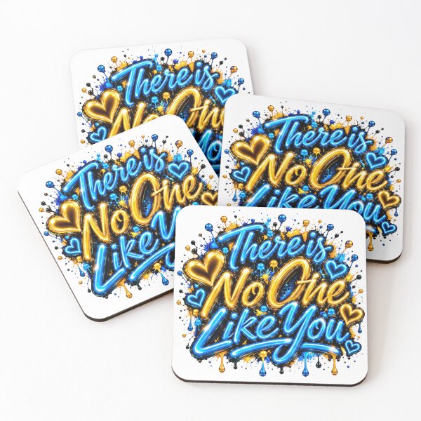 Item preview, There Is No One Like You – Electric Blue and Gold Graffiti Art designed and sold by DansCreations42.