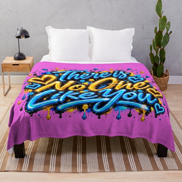 Item preview, There Is No One Like You – Electric Blue and Gold Graffiti Art designed and sold by DansCreations42.