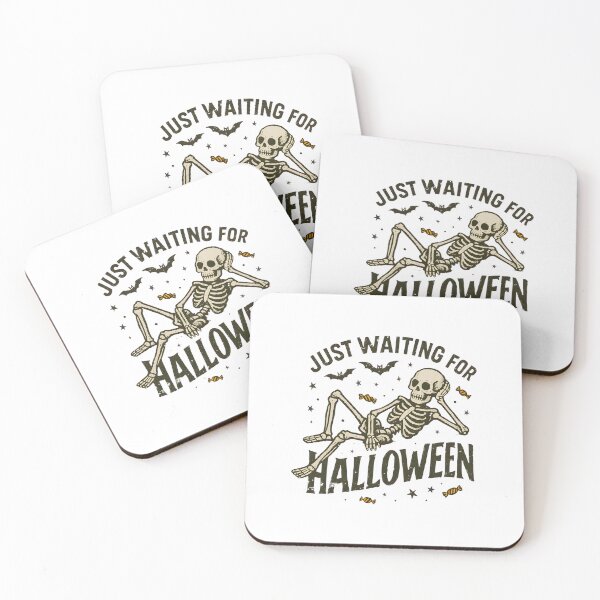Item preview, Skeleton Just Waiting For Halloween Retro Design designed and sold by SoyLamderma.