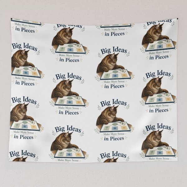 Item preview, Maine Coon Study Cat Organizing an Idea Map designed and sold by PurrBloom Studio.