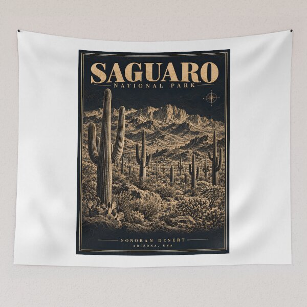 Item preview, Saguaro National Park Vintage Style Poster - Sonoran Desert Art (Digital Download) designed and sold by shopcanva.