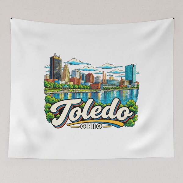 Item preview, Hand Drawn Toledo Ohio Travel Souvenir Landmark Gift designed and sold by MichaeIRellov.