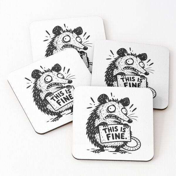 Item preview, Panic Possum - This Is Fine Funny Animal Doodle designed and sold by DesignGraphica.