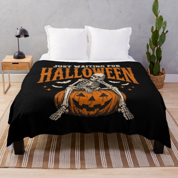 Item preview, Skeleton Waiting For Halloween Pumpkin Vintage Design designed and sold by SoyLamderma.