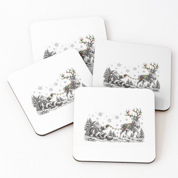 Item preview, Santa Claus And Reindeer Christmas Lights Vintage Sketch Graphic designed and sold by JaPanAnimeSh8.