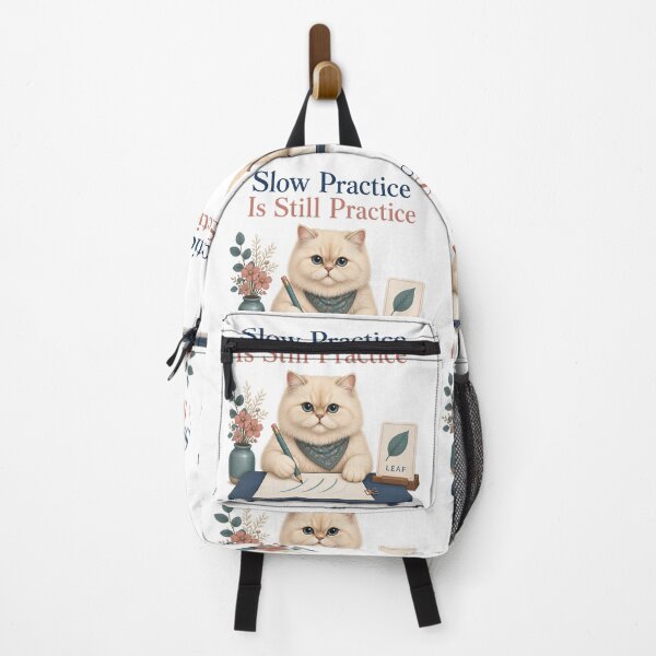 Item preview, Persian Cat Practicing Pencil Strokes at Its Own Pace designed and sold by PurrBloom Studio.