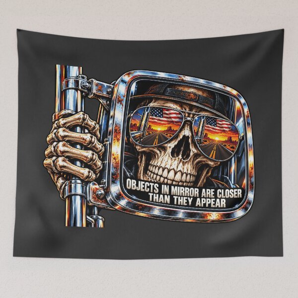 Item preview, Objects In Mirror & Skeleton Trucker designed and sold by NomadForge.