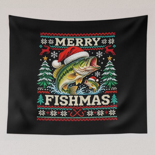Item preview, Merry Fishmas Bass Fish designed and sold by Mavesha.