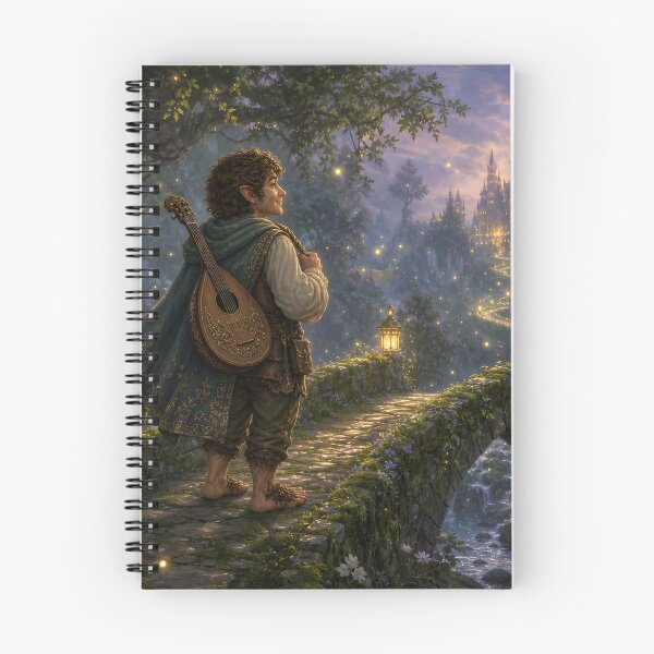 Item preview, Travelling Halfling Bard Crossing a Bridge to the Castle designed and sold by Fanta-sticky.