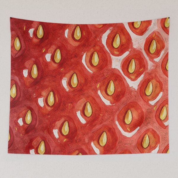Item preview, Juicy Strawberry Texture Macro Pattern Pop Fruit Art    designed and sold by Hen-C-Art.