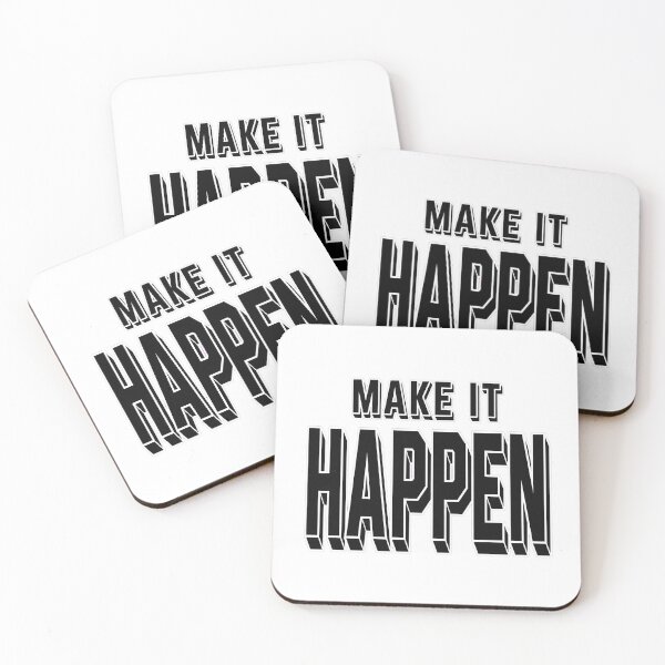 Item preview, Make It Happen Motivational Typography Sticker designed and sold by Surabi-studio.