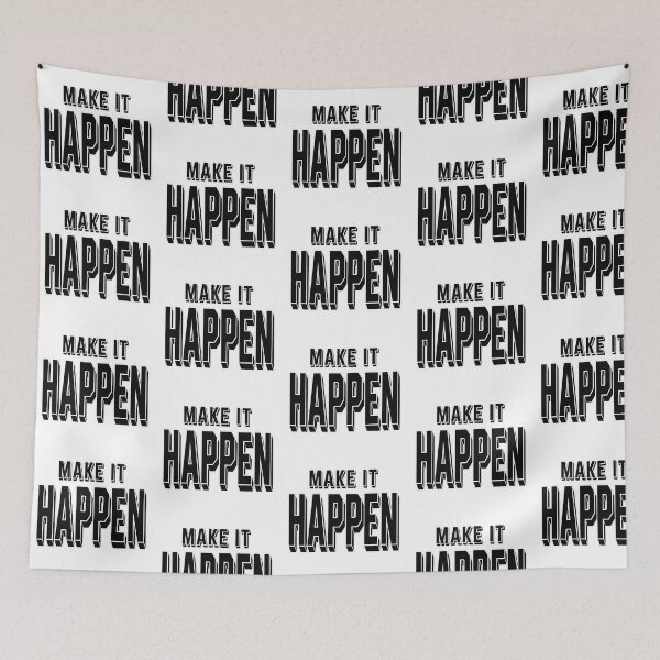 Item preview, Make It Happen Motivational Typography Sticker designed and sold by Surabi-studio.